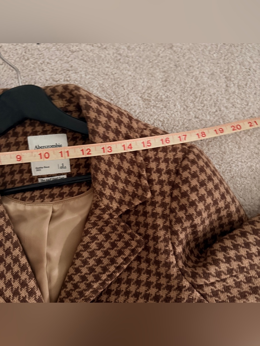 ABERCROMBIE | HOUNDSTOOTH WOOL DAD COATđź§Ąđź’« - Picture 7 of 8